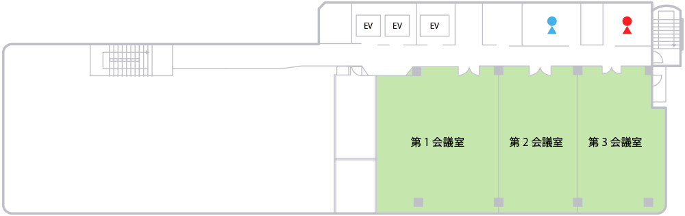 貸会議室　博多偕成ビル　9階平面図
